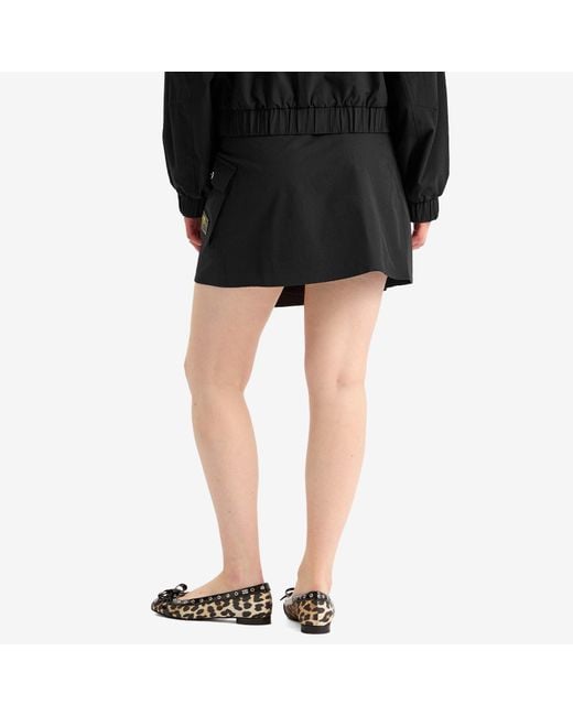 Ganni Black Stretch Shell Wrap Mini Skirt Presented By End