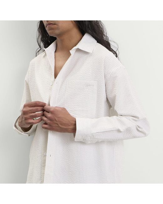 Ronning White End. X Seersucker Shirt for men