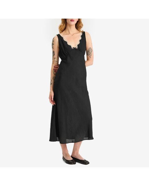 Rixo Black Sandrine Midi Dress