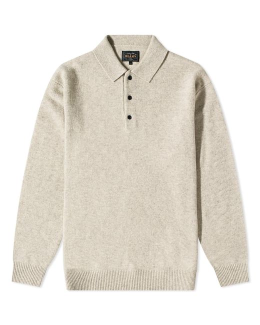 Beams Plus Knit Polo Shirt in White for Men | Lyst
