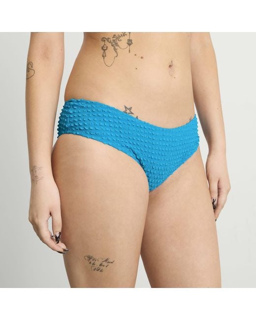Fruity Booty Blue Seersucker Halter Bikini Bottoms