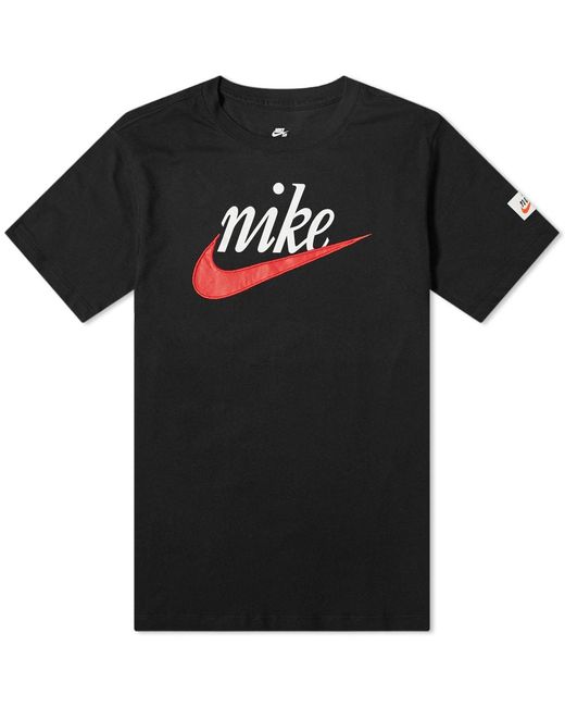 Nike Cotton Retro Swoosh T-shirt in Black for Men - Lyst