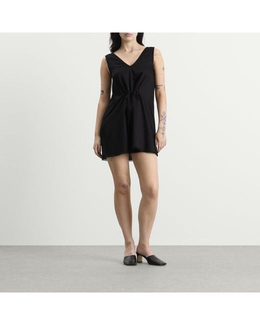 Leset Black Yoko Lace V-Neck Mini Dress