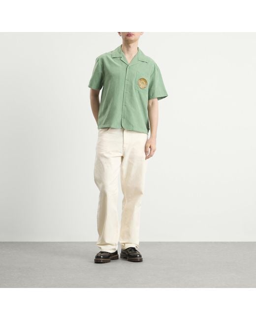 Honor The Gift Green Brushed Camp Shirt for men
