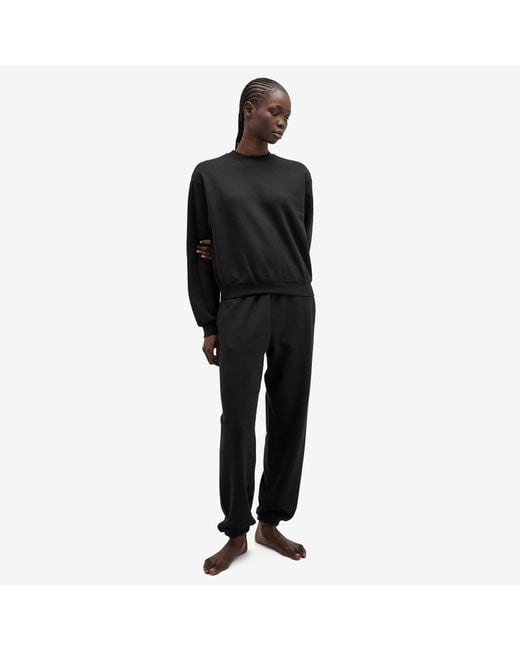 Skims Black Cotton Fleece Classic Sweatpants