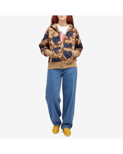 A Bathing Ape Blue I Love Bape Shark Full Zip Hoodie