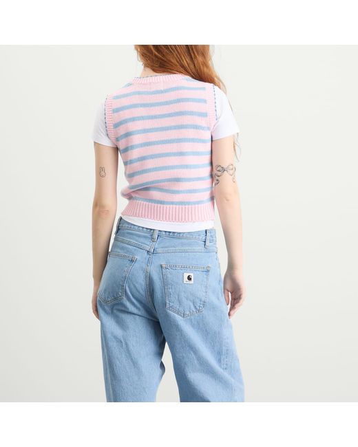 SUNDAYFRUITMARKET Pink Candy Cropped Knitted Vest