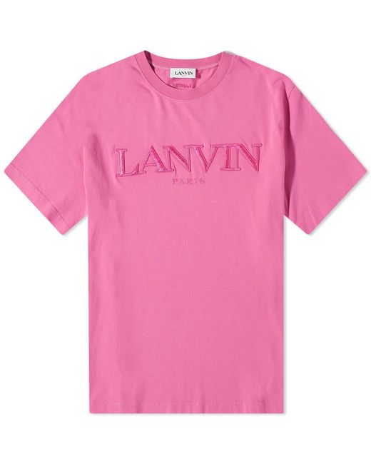 Lanvin Pink Logo T-shirt for men