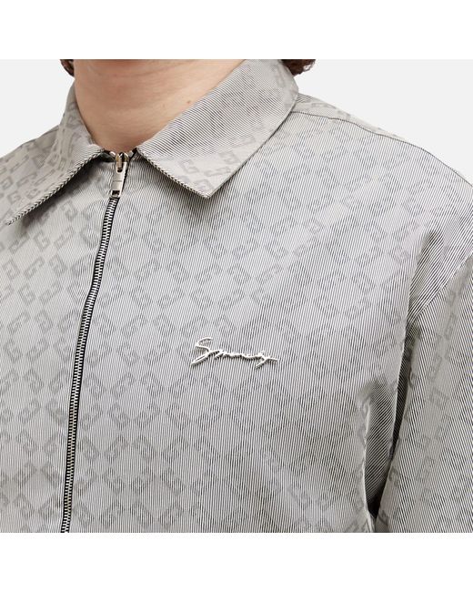 Givenchy Gray Zip Front Boxy Short Sleeve for men