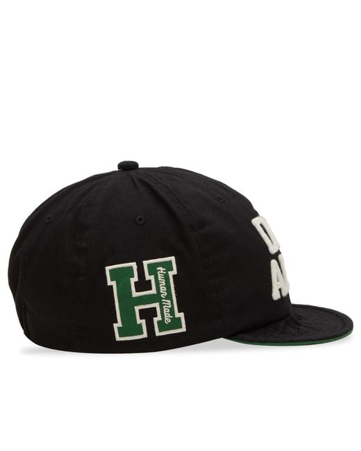 Human Made Black Short Peak Baseball Cap for men