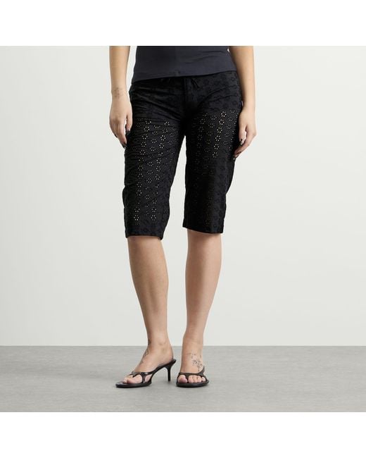 Fruity Booty Black Broderie Capris