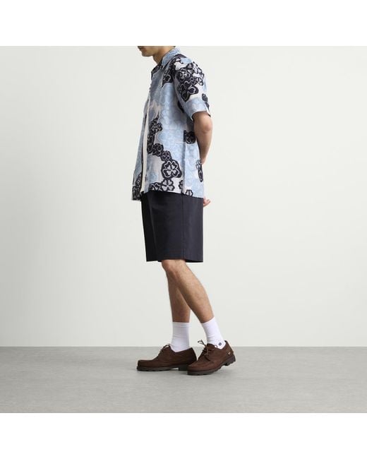 NN07 Blue Freddy Embroidered Short Sleeve Shirt for men
