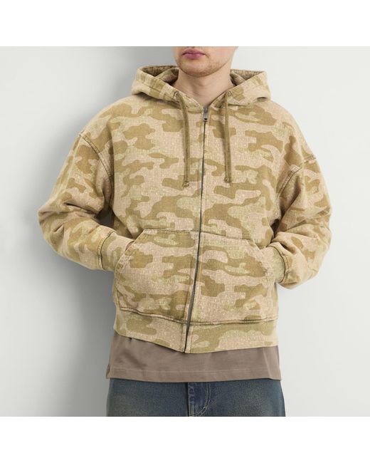 Daily Paper Brown Boxy Zip Hoodie for men