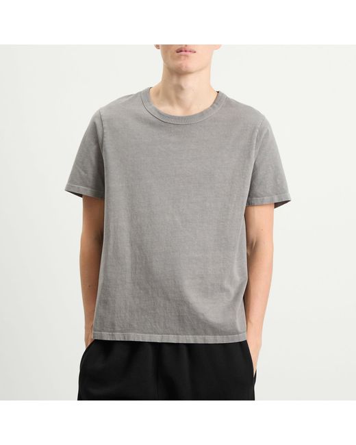 Les Tien Gray Heavyweight Binded Neck T-Shirt for men