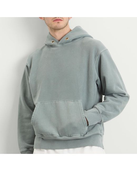 Les Tien Blue Heavyweight Hoodie for men