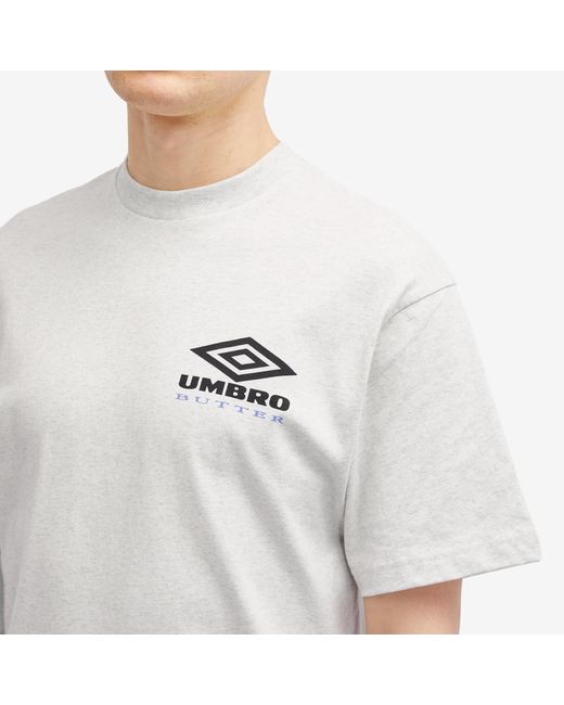 Butter Goods White X Umbro Lines T-Shirt for men