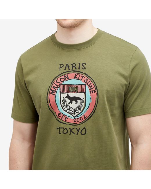 Maison Kitsuné Green City Coins Comfort T-Shirt for men