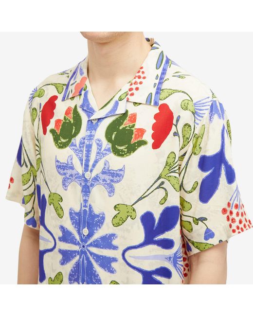 Wax London Blue Didcot Summer Floral Vacation Shirt for men