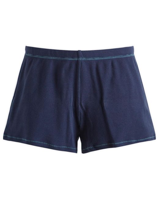 Skims Blue Cotton Rib Loose Short