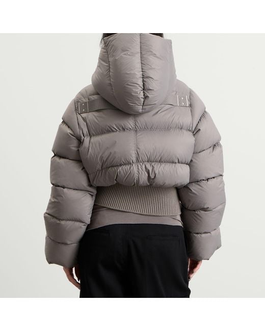 Rick Owens Gray Cinched Padded Jacket