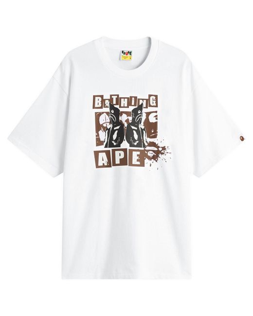 A Bathing Ape White Graffiti Bape Logo T-Shirt for men