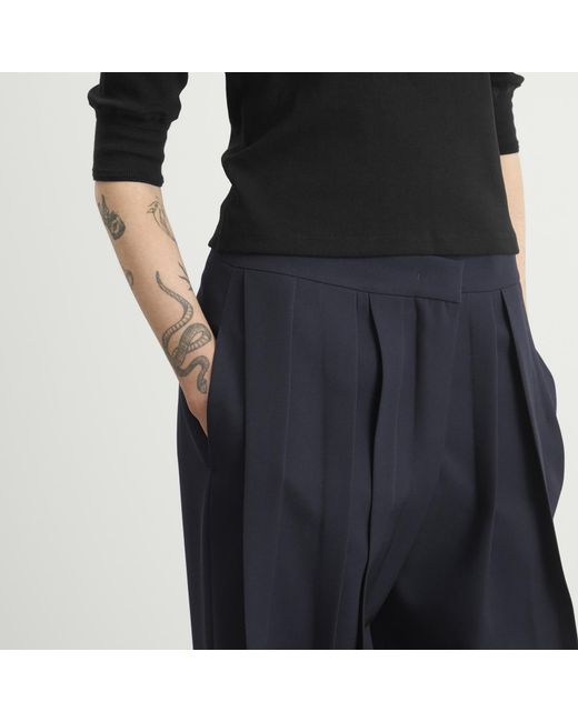 Jil Sander Blue Pleated Trousers