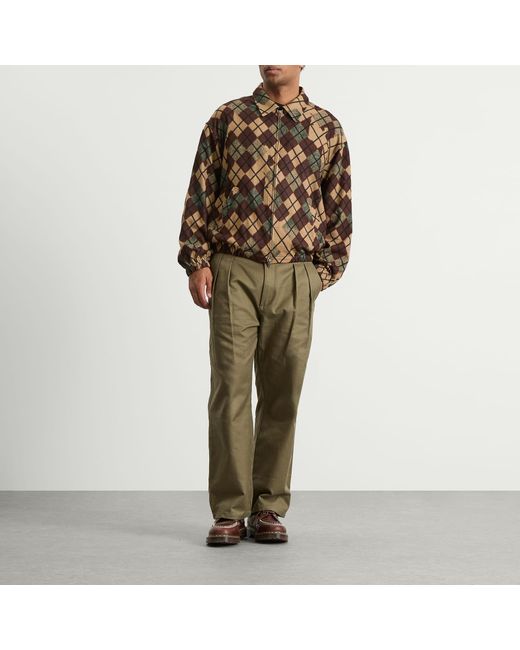Nomarythm Textile Brown Argyle Zip Jacket for men