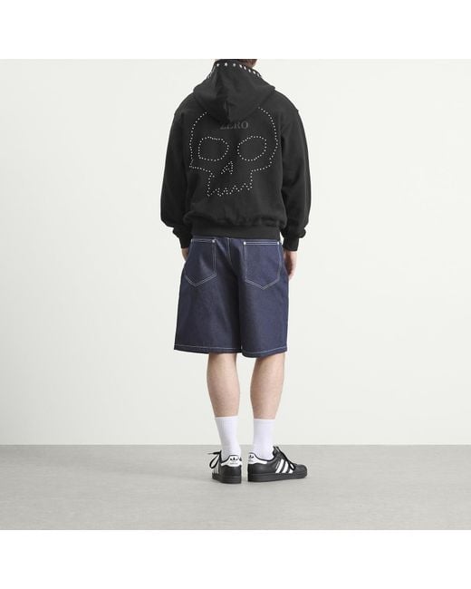 Pleasures Black X Zero Dane Studded Hoodie for men