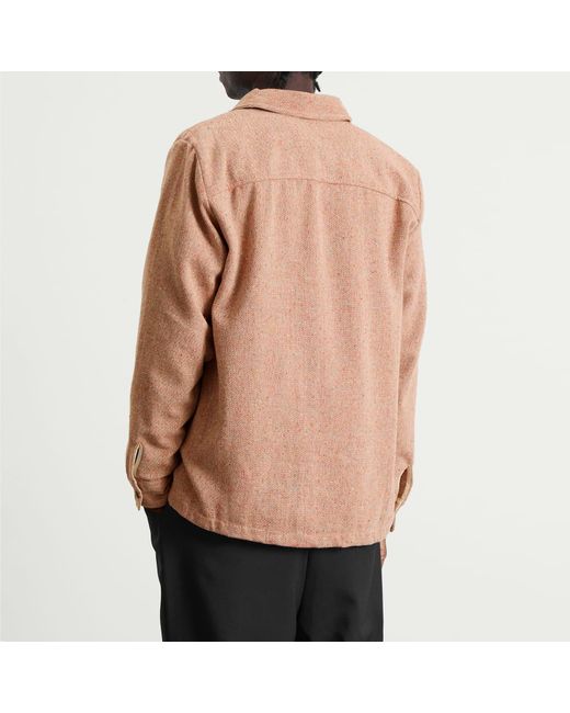 Wax London Natural Whiting Wool Fleck Overshirt for men