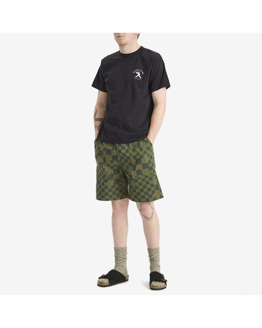 Service Works Green Printed Chef Short for men