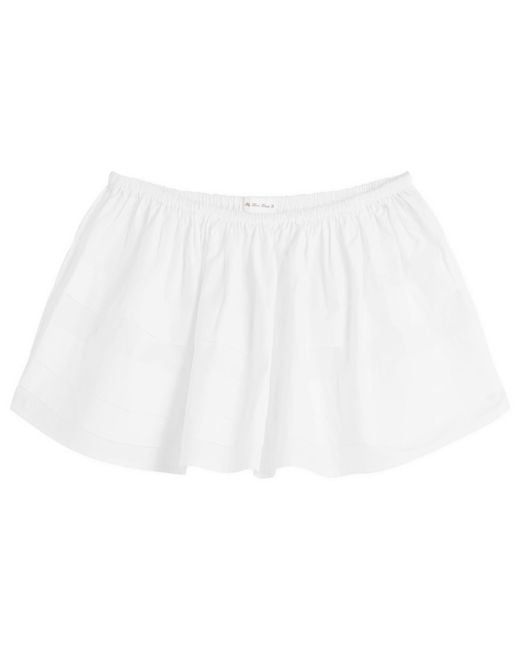 My Mum Made It White Pleat Mini Skirt