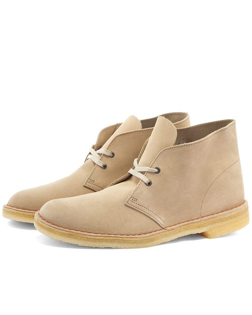 Clarks Desert Boot Sand Suede in Natural for Men - Save 31% | Lyst