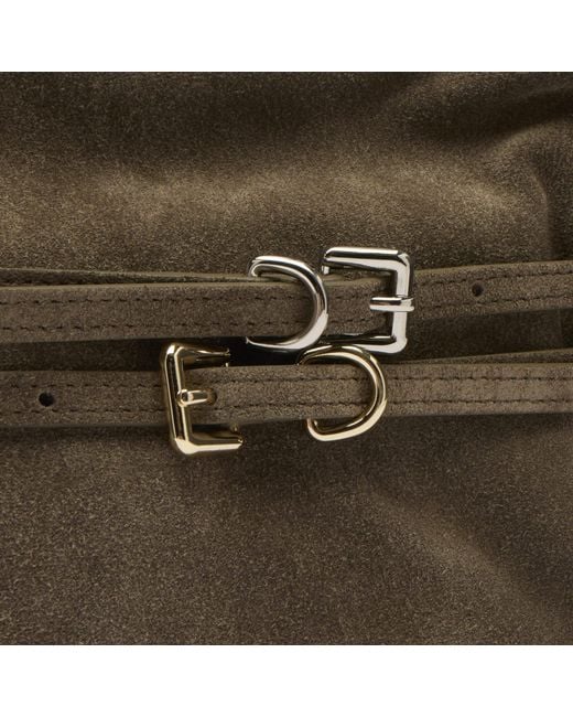 Justine Clenquet Metallic Sidney Evening Suede Bag
