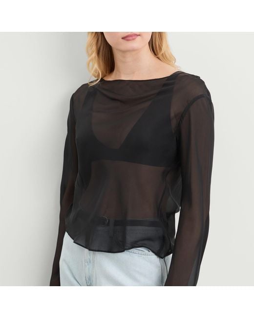 Sir Black Strobe Cowl Top