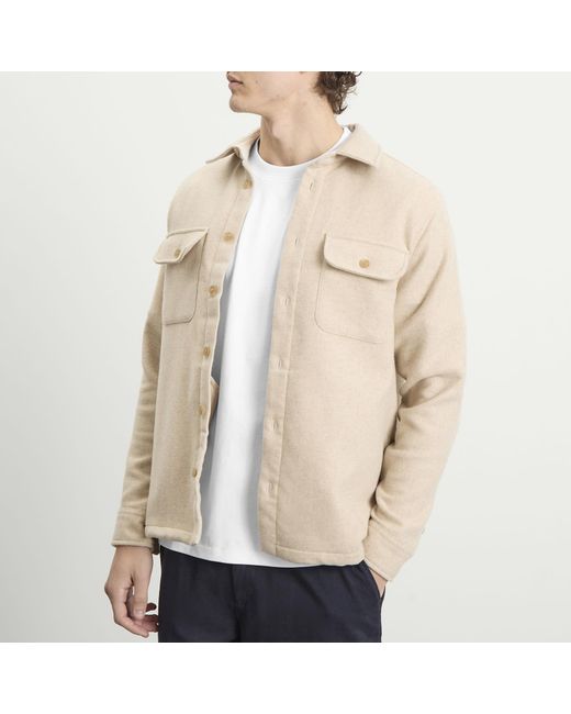 Wax London Natural Lomond Thick Wool Blend Overshirt for men