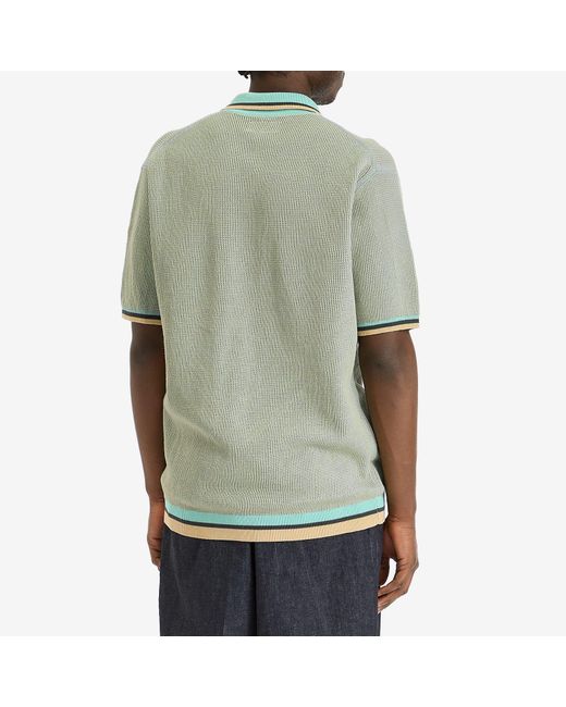 Beams Plus Green Zip Knit Polo for men