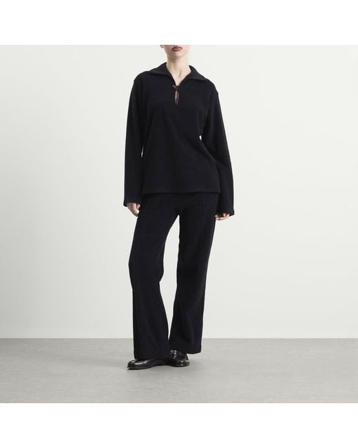 Auralee Blue Pile Trousers