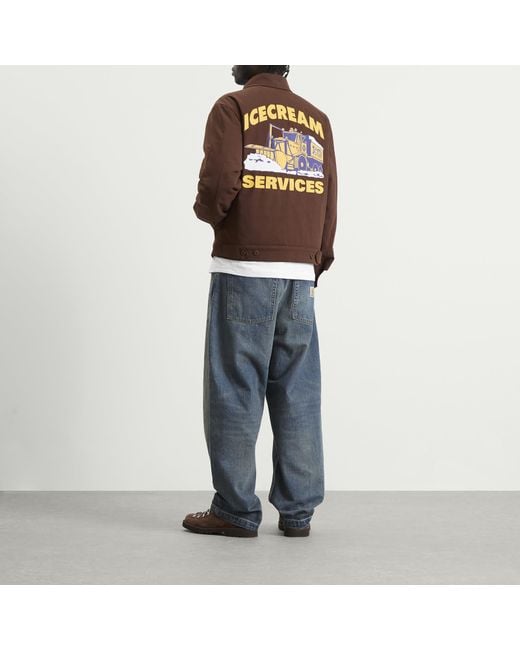 ICECREAM Brown Ic Services Quilted Work Jacket for men