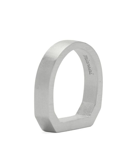 Miansai White Hex Plated Ring for men
