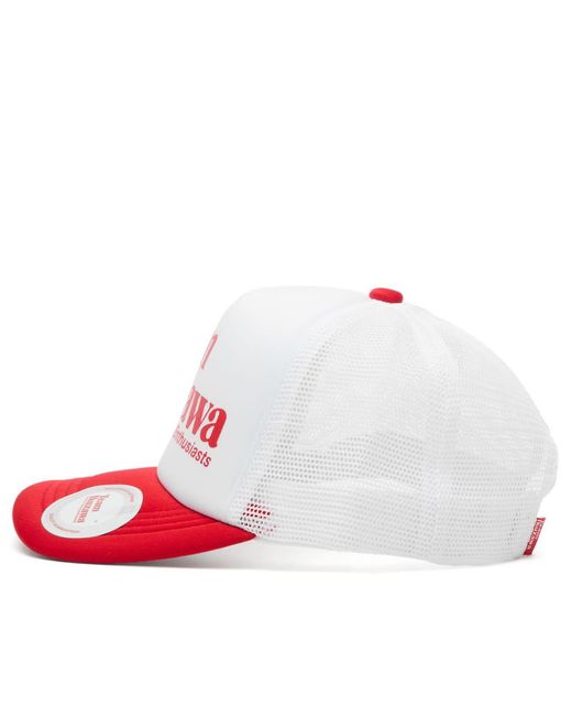 Team Ikuzawa White Mesh Trucker Cap for men