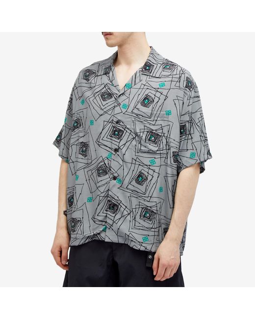 Neighborhood Gray Geometric Hawaiian Vacation Shirt for men
