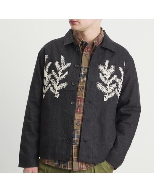 Kartik Research Black Block Print Boxy Jacket for men