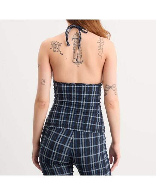 Peachy Den Blue Cindy Halter Top