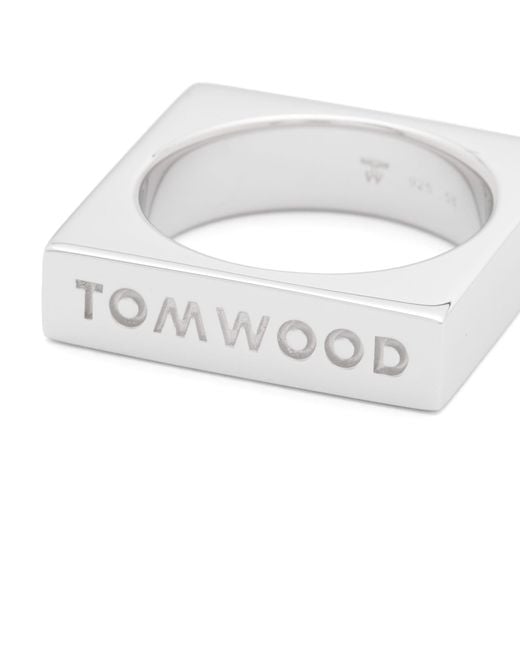 Tom Wood White Square Ring for men