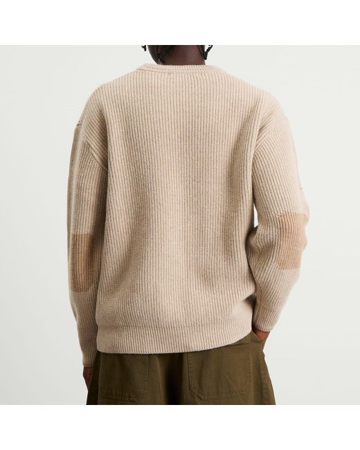 FRIZMWORKS Natural Patch Round Knit Jumper for men