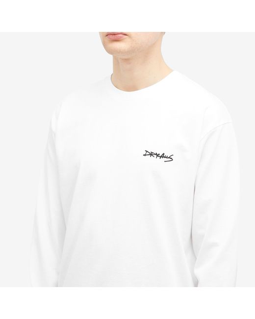 Human Made White Heart Back Print Long Sleeve T-Shirt for men