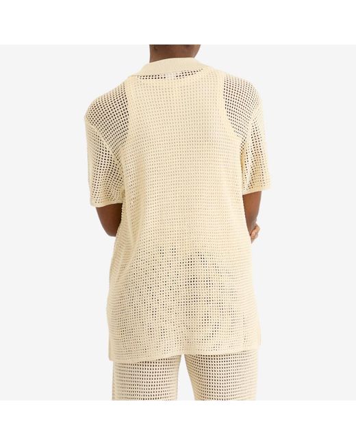 GOOD AMERICAN Natural Crochet Shirt