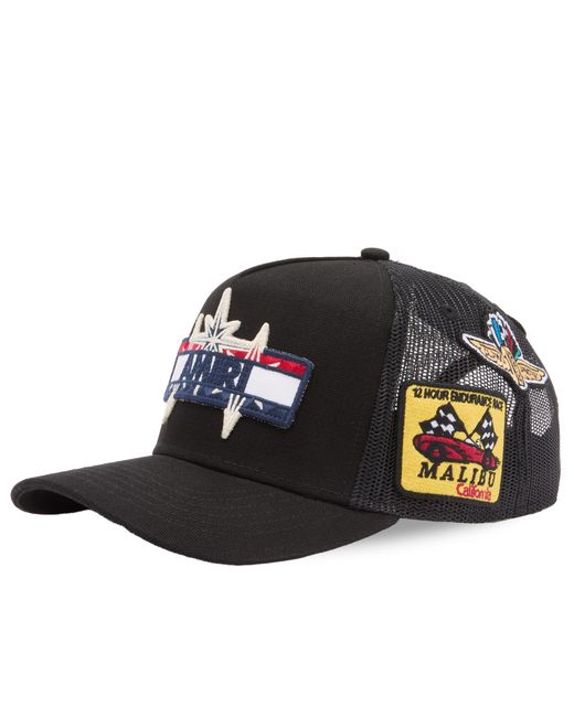 Amiri Black Station Patch Trucker Hat for men
