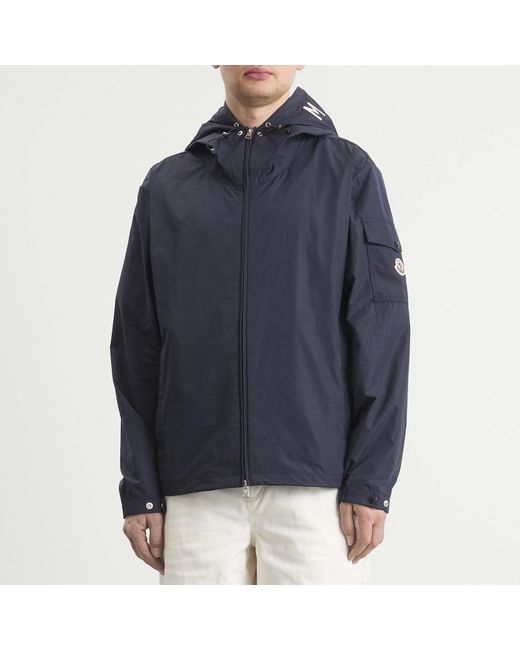 Moncler Blue Sassiere Light Weight Logo Hooded Jacket for men