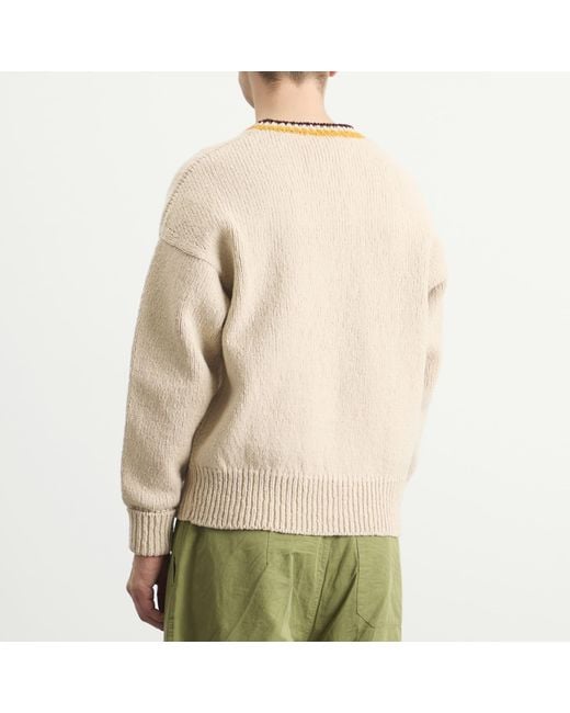 Visvim White College V-Neck Knit for men